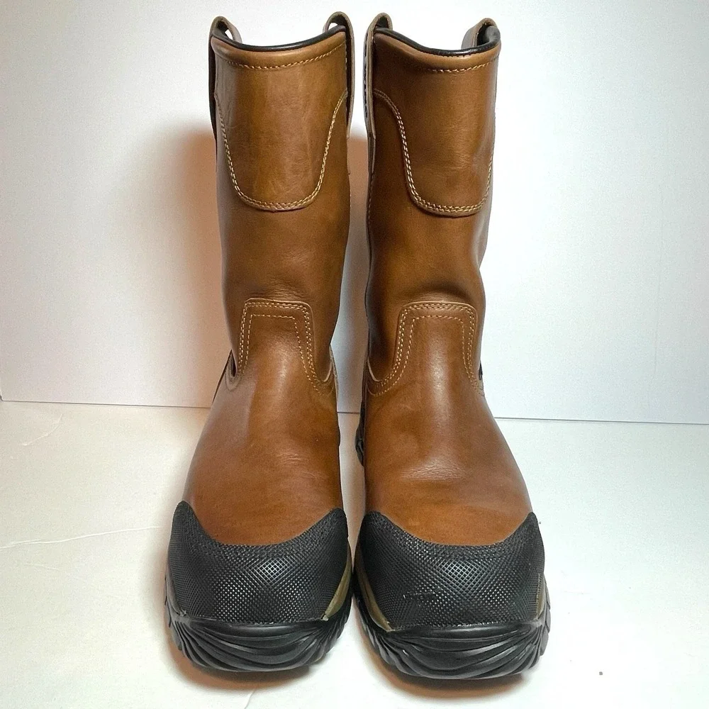 Red Wing 4448 Pull On Work Boots Men's 9.5 E2 Brown Steel‎ Toe Vibram Waterproof